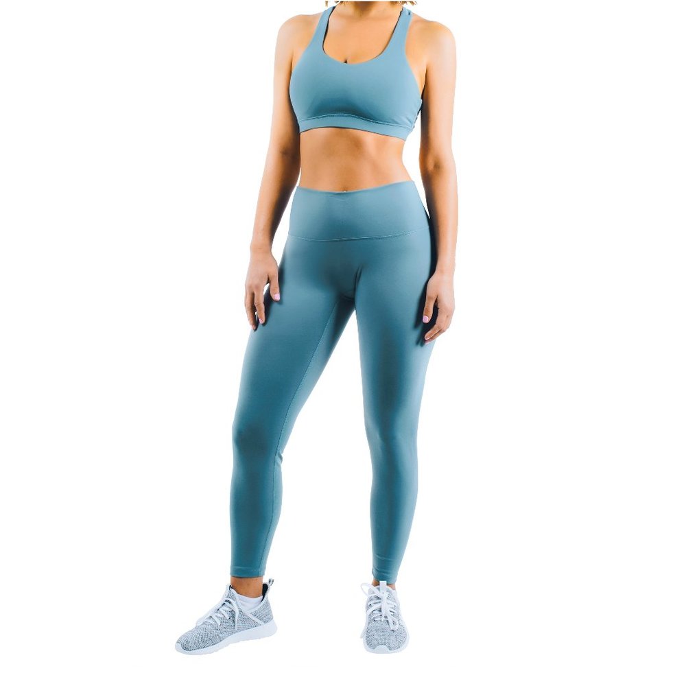 Blue 2 Piece High Waisted Activewear Set